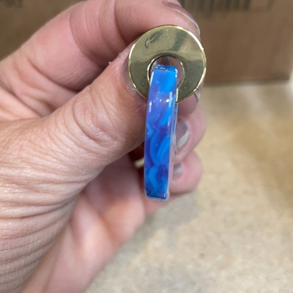 Ann Taylor Pearlized Blue and Gold Earrings - Picture 4 of 5